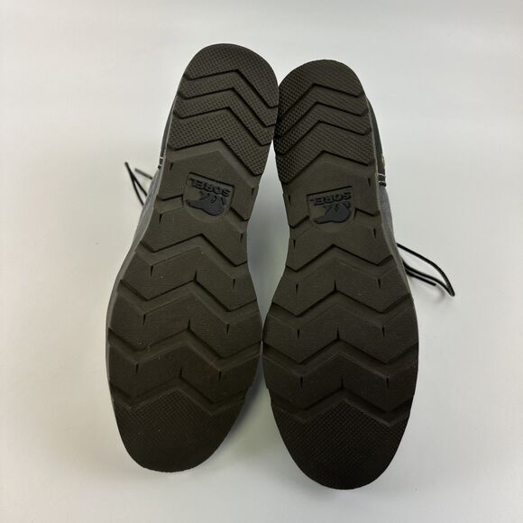 Sorel Major Lace Up Ankle Boot Wedge Gray Canvas Leather NL2163-010 Womens 10 - Picture 11 of 14